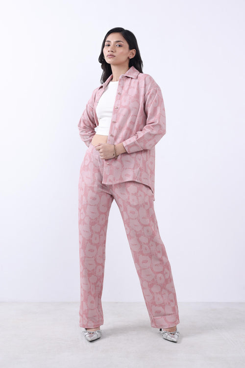 WOMEN CANDY OVERSIZED SHIRT WITH TROUSER CO-ORD SET