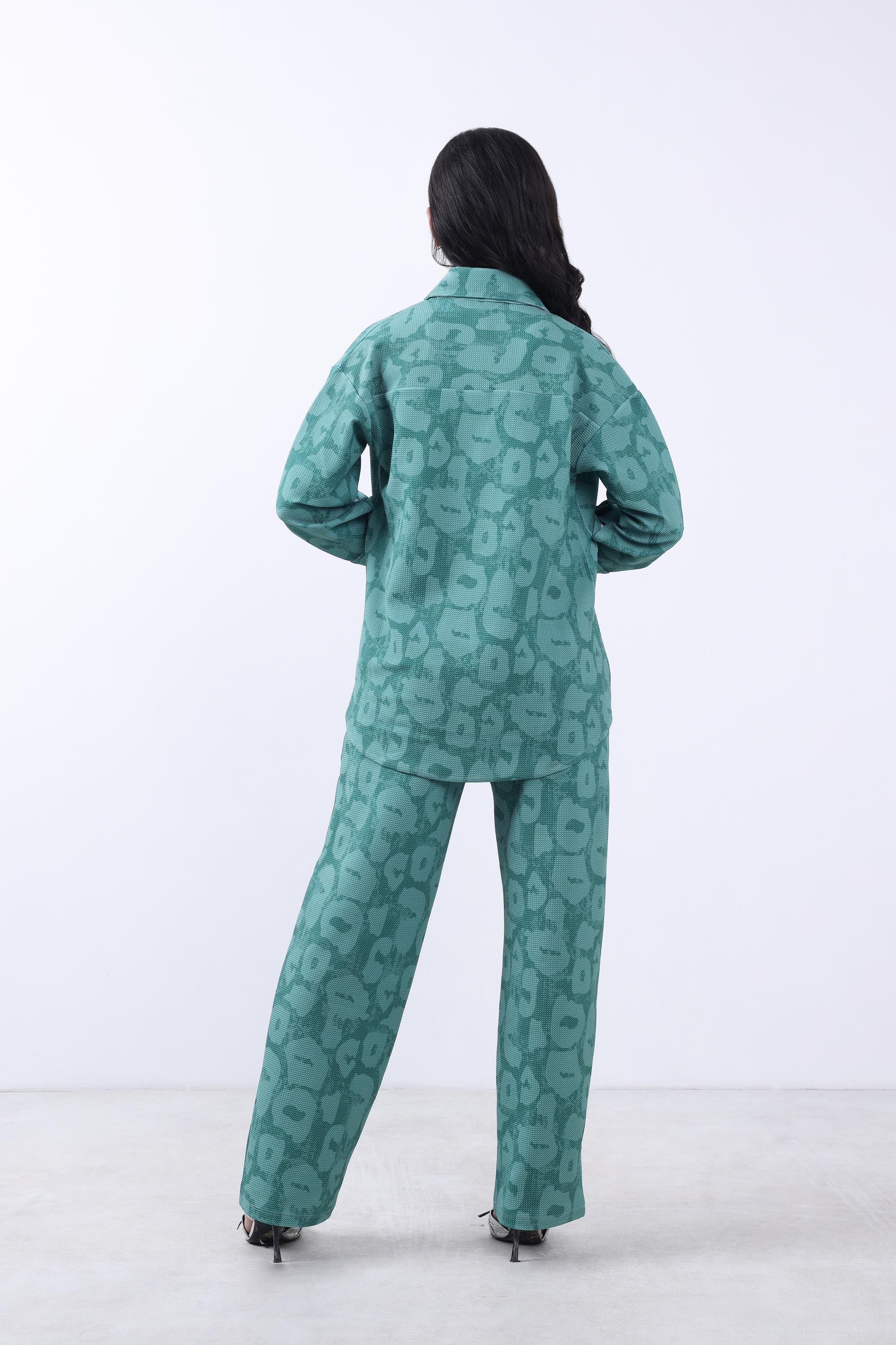 Women Evergreen Oversized Shirt With Trouser Co-ords.