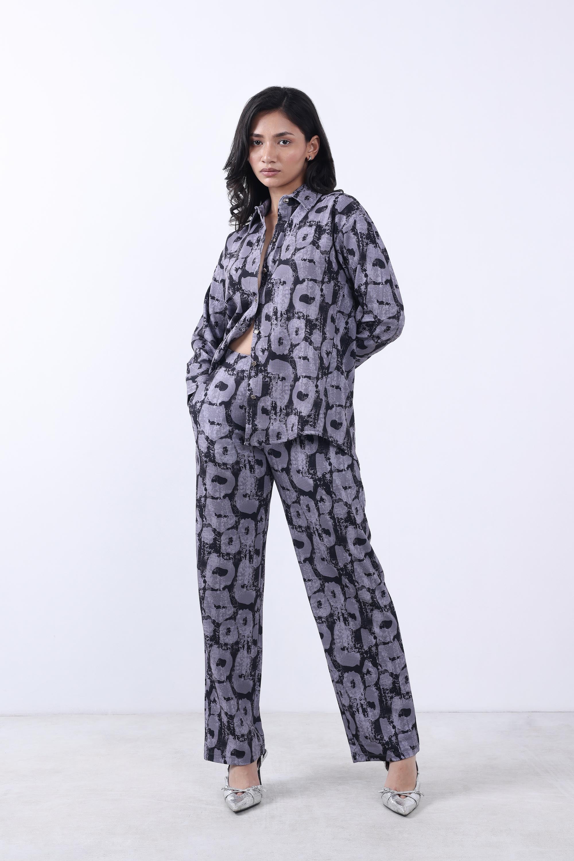 Women Black Oversized Shirt With Trouser Co-ords.