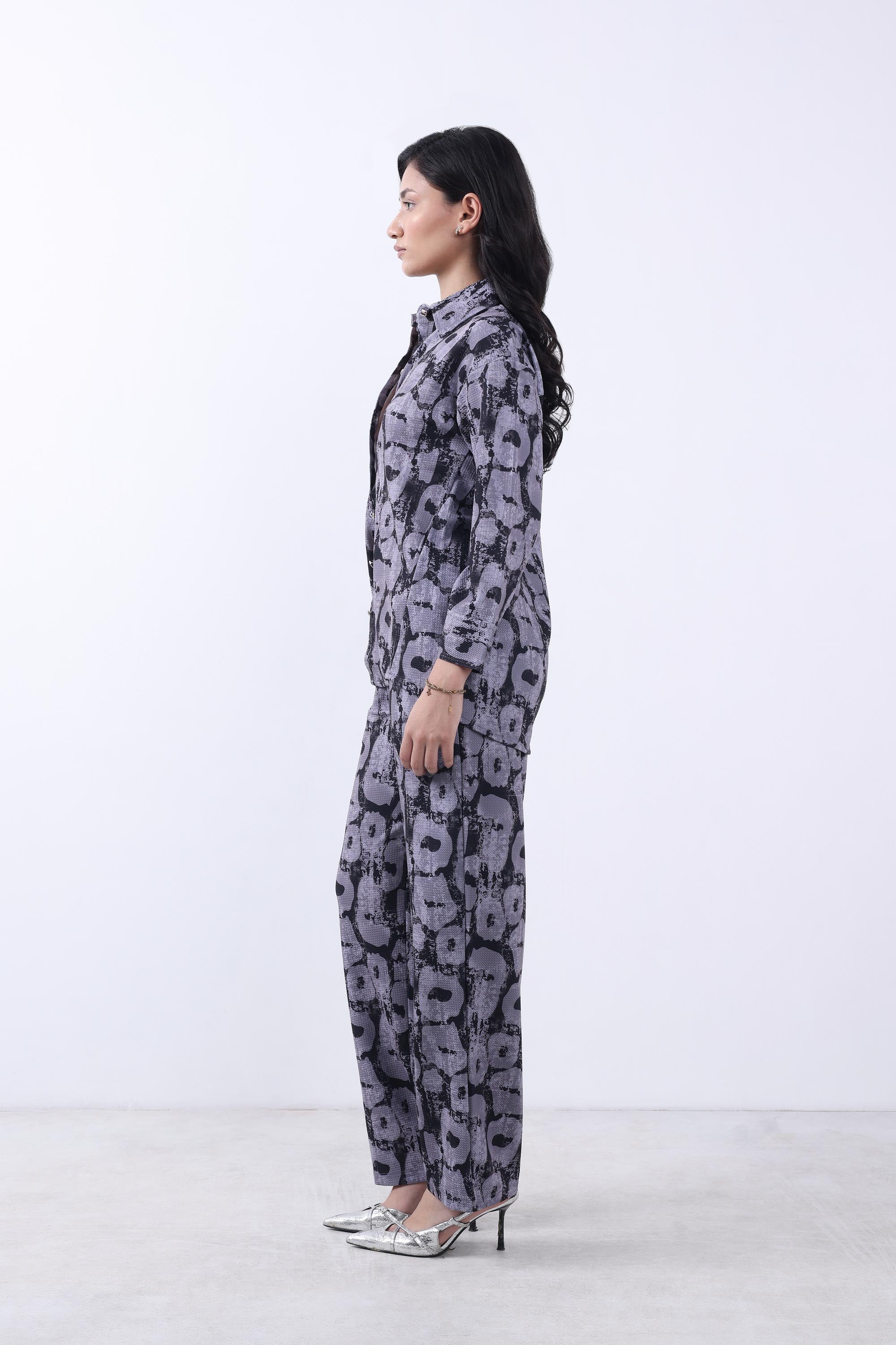 Women Black Oversized Shirt With Trouser Co-ords.