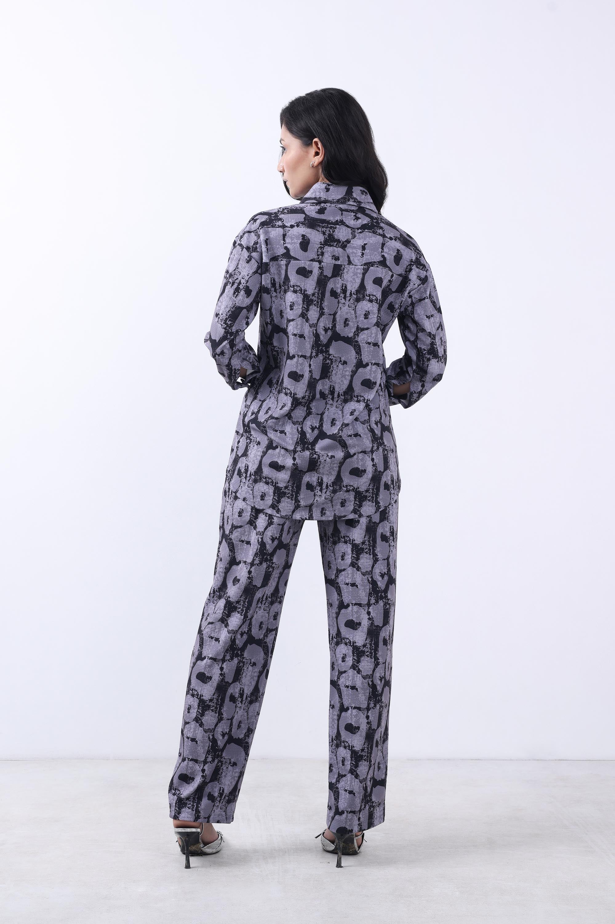 Women Black Oversized Shirt With Trouser Co-ords.