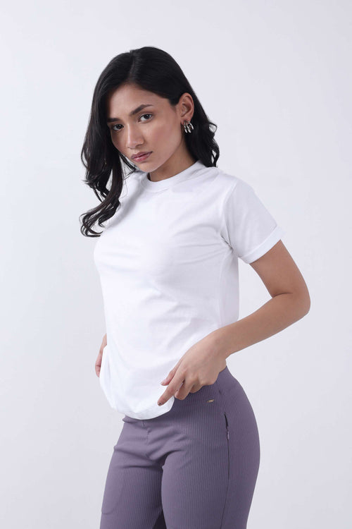 WOMEN WHITE COTTON T-SHIRT