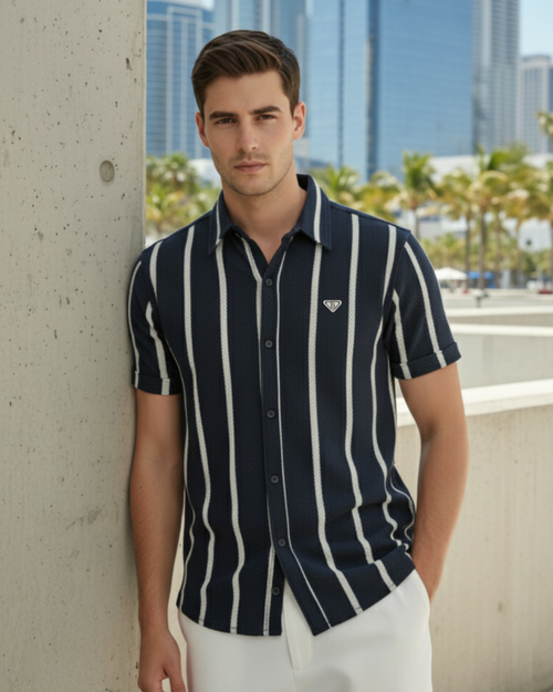 Charcoal & White Stripe Shirt