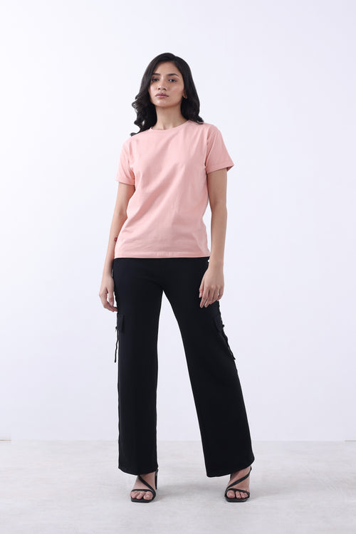 SOLID PEACH WOMEN T-SHIRT