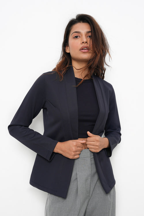 WOMEN NAVY SLIM FIT CASUAL BLAZER