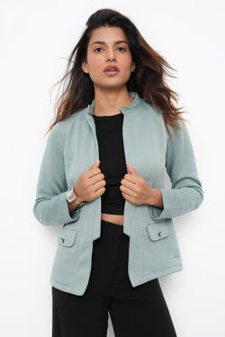 WOMEN PISTA HIGH COLLAR FRONT OPEN BLAZER