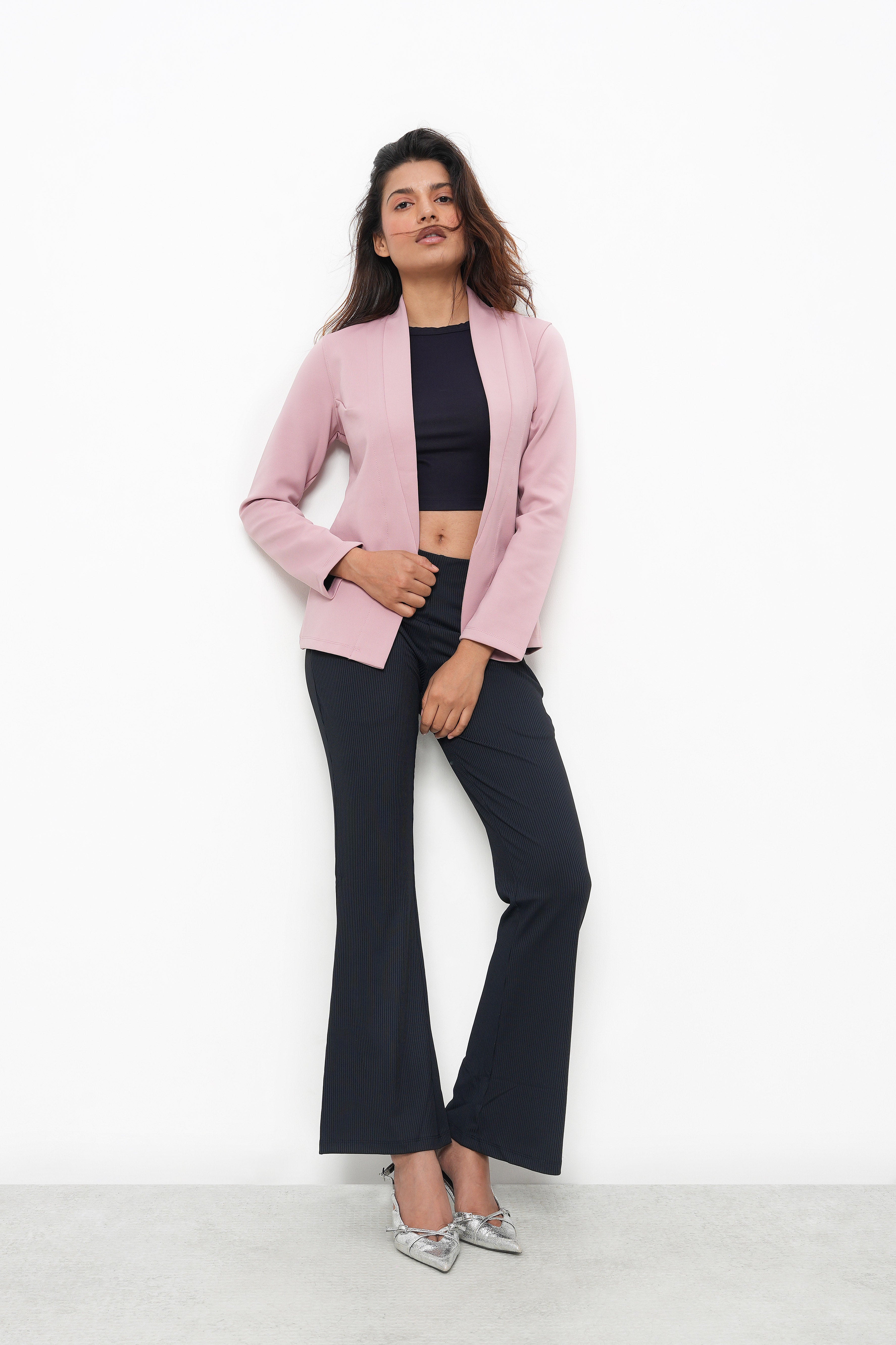 WOMEN PINK SLIM FIT CASUAL BLAZER