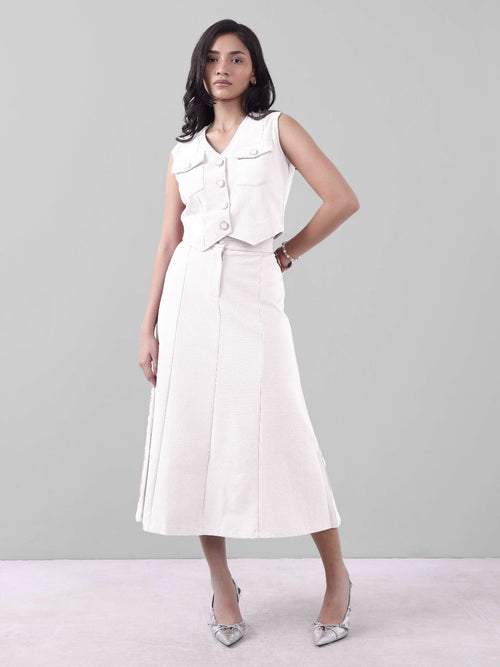 WHITE VEST & SKIRT CO-ORD SET