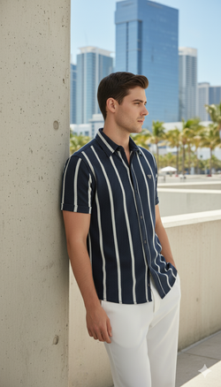 Charcoal & White Stripe Shirt