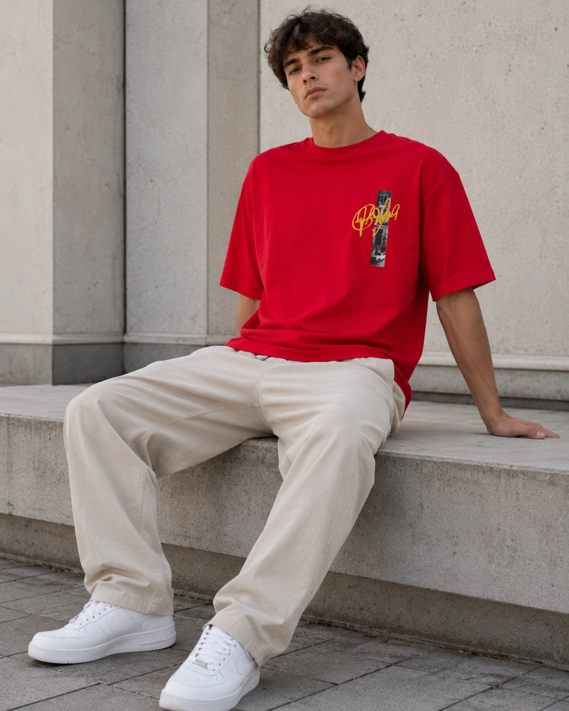 Crimson Red Tradition Lives On Graphic Oversized T-Shirt