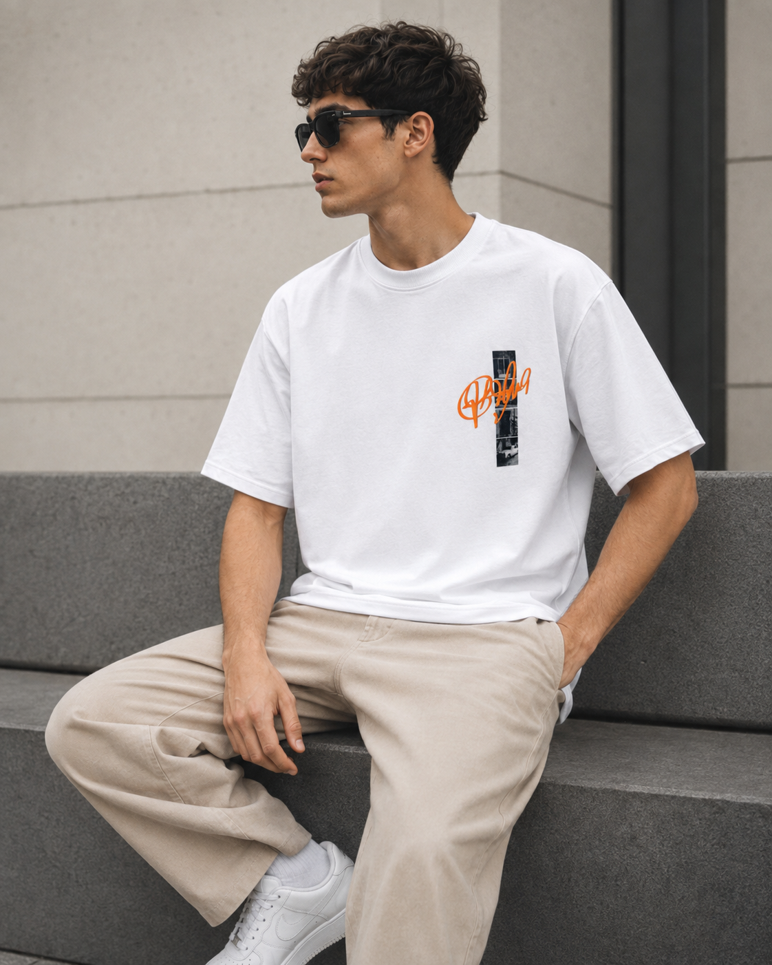 White Tradition Lives On Graphic Oversized T-Shirt