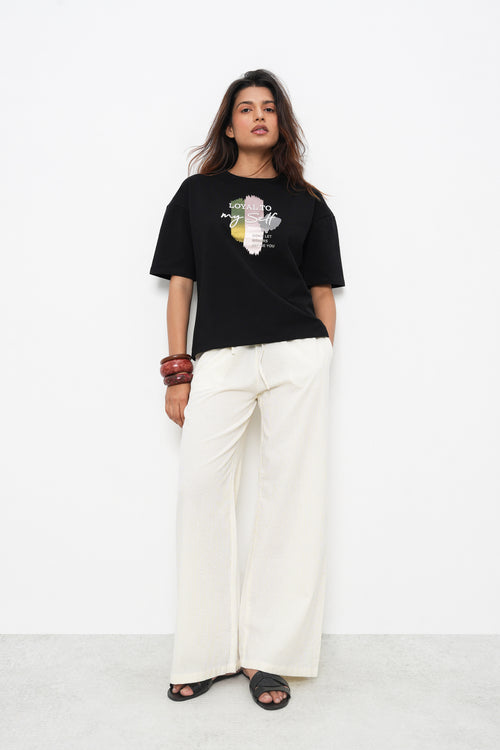 BONNATY BLACK OVERSIZED T-SHIRT