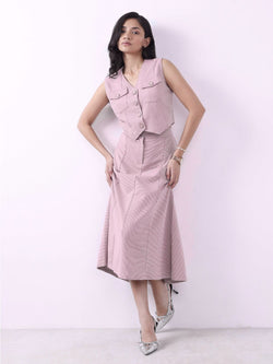 PINK VEST & SKIRT CO-ORD SET