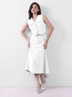 WHITE VEST & SKIRT CO-ORD SET