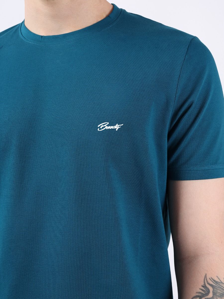 Men’s Teal Round Neck T-Shirt