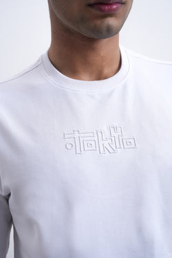 MEN EMBROIDERED OVERSIZED WHITE T-SHIRT