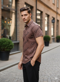 Brown coloured printed shirt