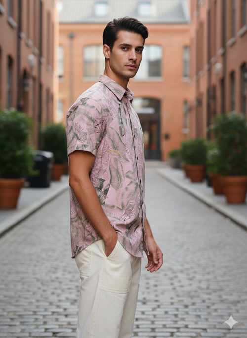 Pink coloured printed shirt