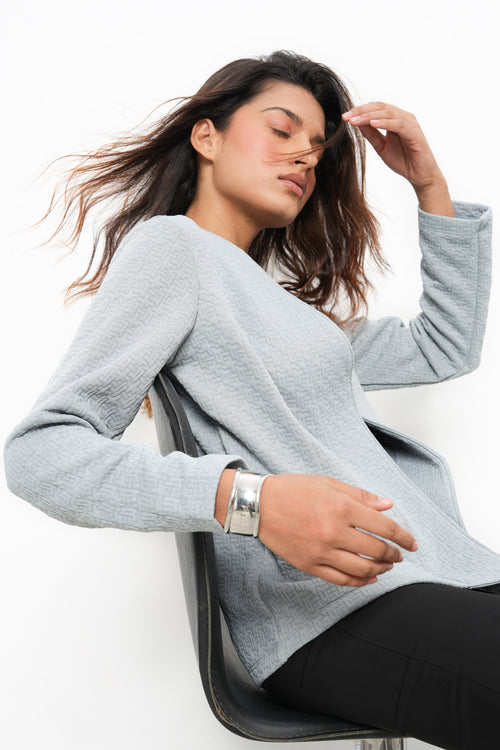 BONNATY CEMENT RELAXED FIT FRONT OPEN BLAZER