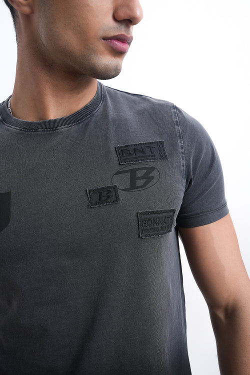Men’s Charcoal Gradient Patch T-Shirt