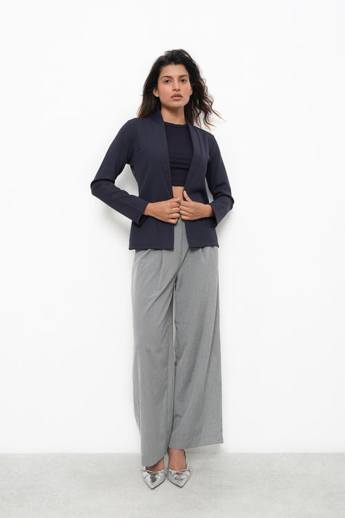 WOMEN NAVY SLIM FIT CASUAL BLAZER