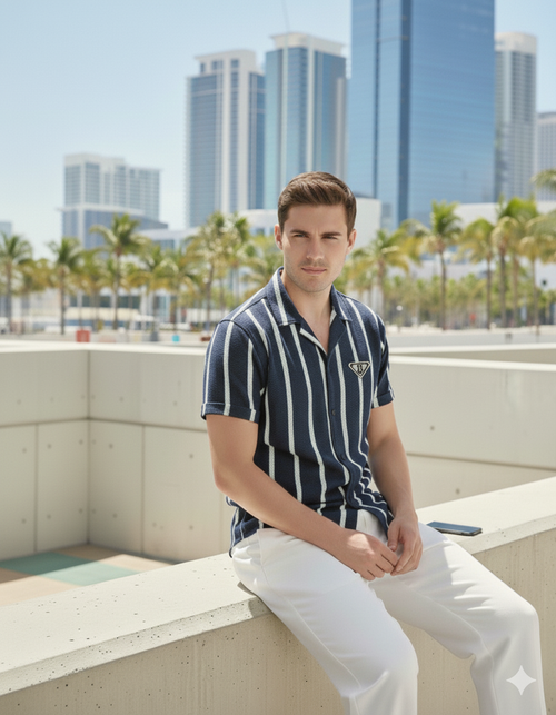 Charcoal & White Stripe Shirt