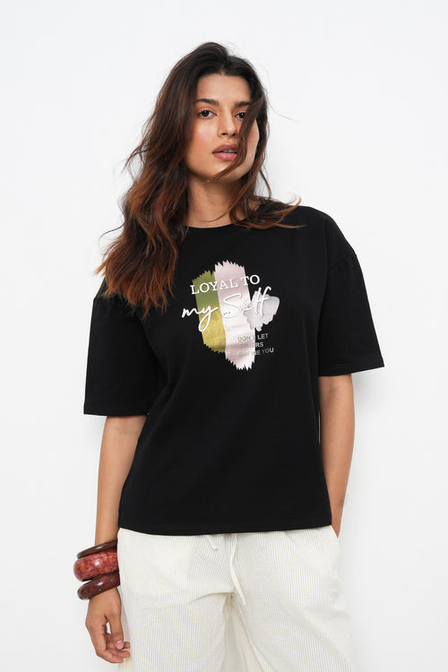 BONNATY BLACK OVERSIZED T-SHIRT