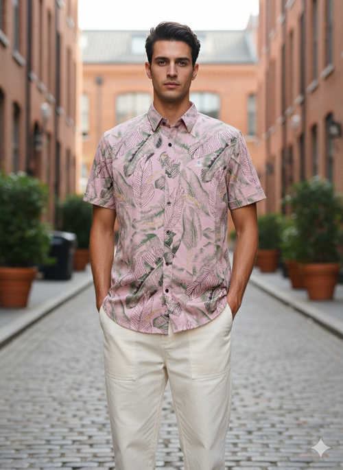 Pink coloured printed shirt