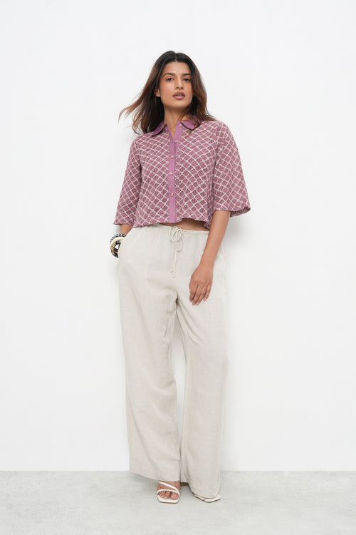 BONNATY PINK PARTY WEAR LACE SHIRT