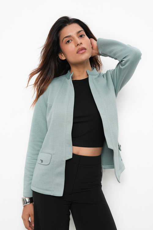 WOMEN PISTA HIGH COLLAR FRONT OPEN BLAZER
