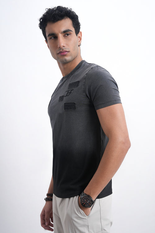 Men’s Charcoal Gradient Patch T-Shirt