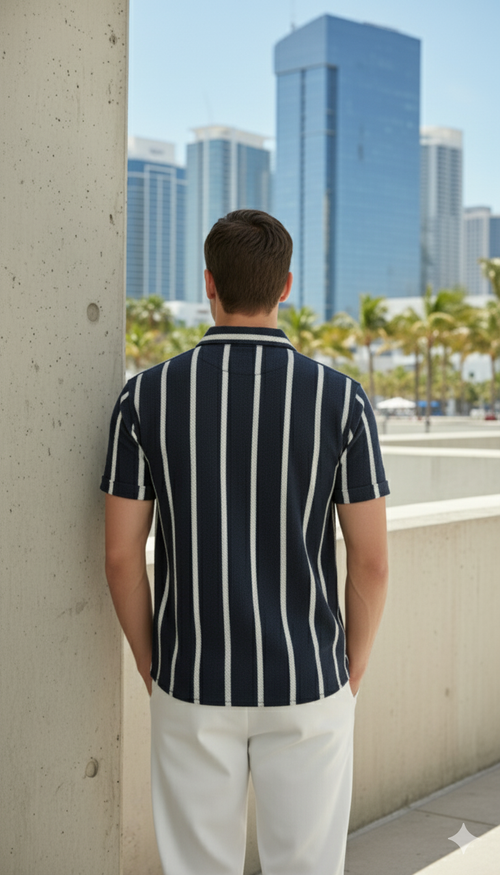Charcoal & White Stripe Shirt