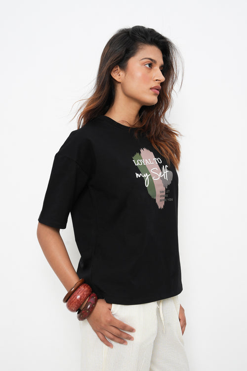 BONNATY BLACK OVERSIZED T-SHIRT