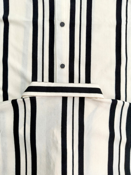 Men White & Black Striped Casual Shirt