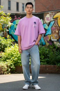 Lilac Printed Oversize T-shirt