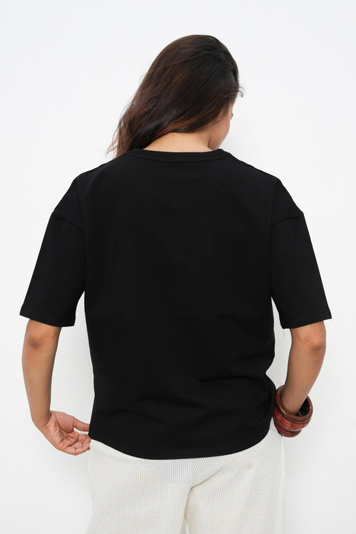BONNATY BLACK OVERSIZED T-SHIRT