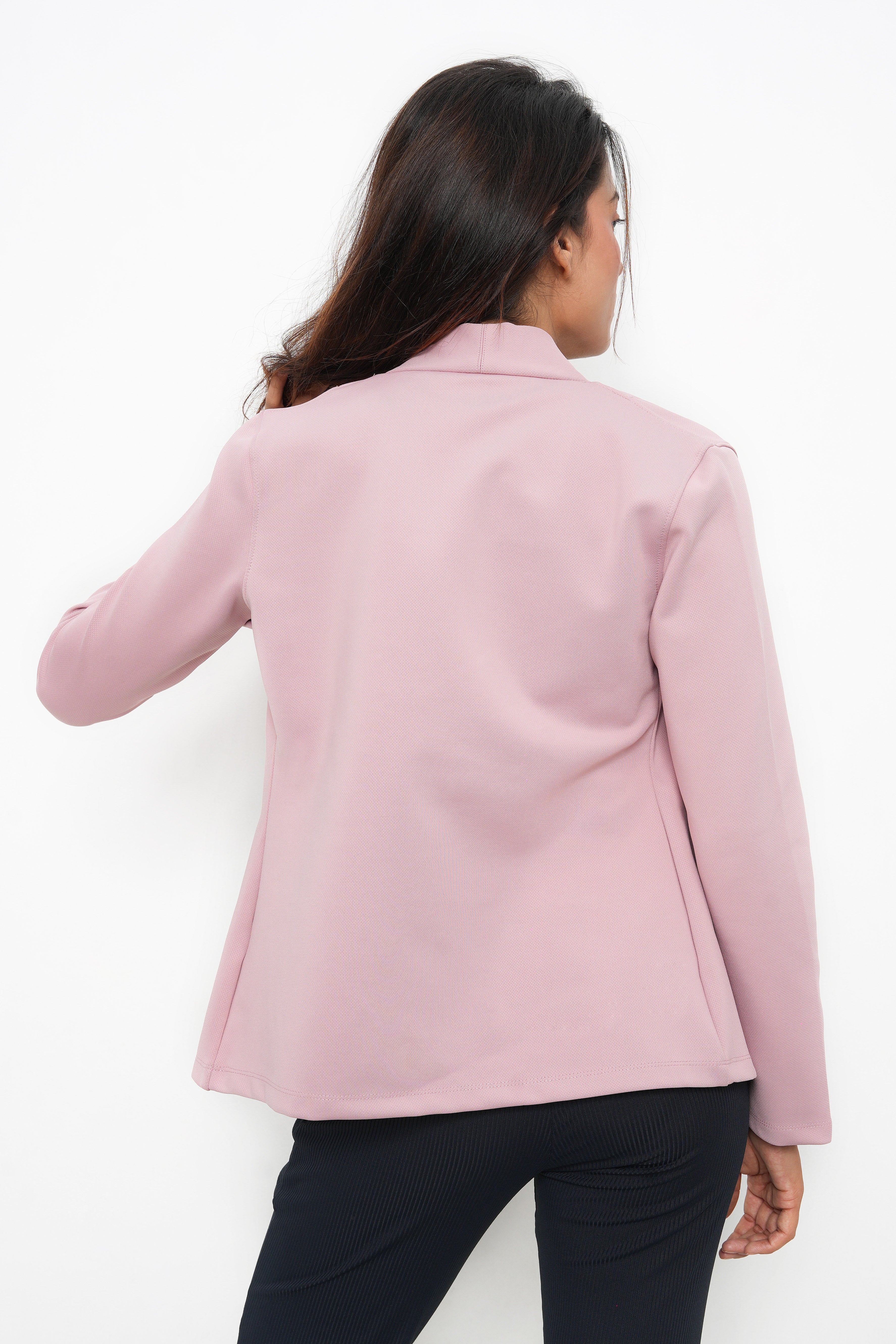 WOMEN PINK SLIM FIT CASUAL BLAZER