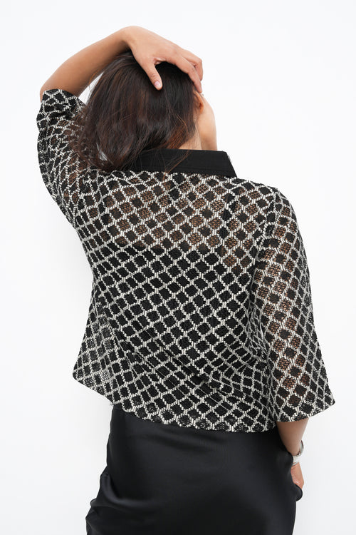 BONNATY BLACK PARTY WEAR LACE SHIRT