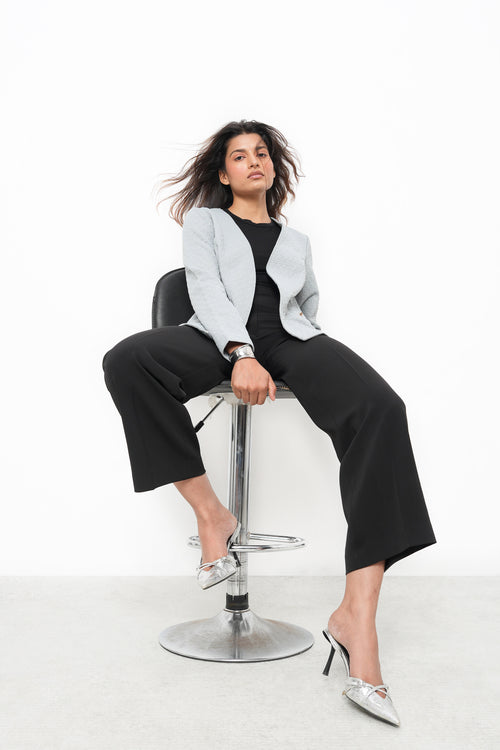 BONNATY CEMENT RELAXED FIT FRONT OPEN BLAZER