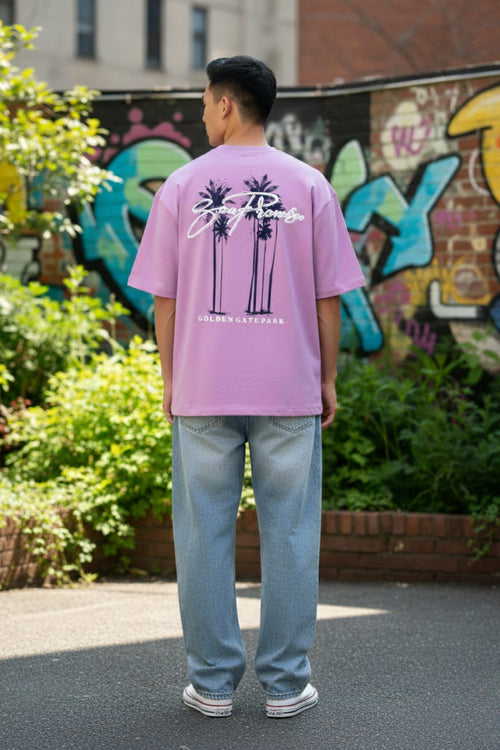 Lilac Printed Oversize T-shirt