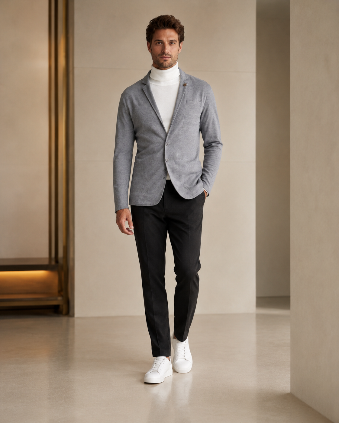 Men’s Light Grey Casual Blazer-3