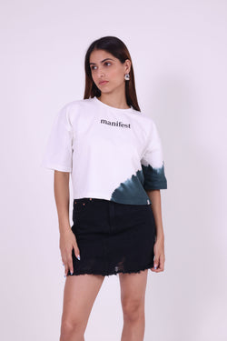 MANIFEST DIP DYE OVERSIZE WOMEN BLUE T-SHIRT