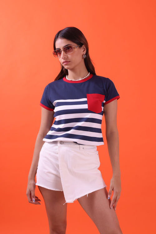 NAUTICAL STRIPE  WOMEN T-SHIRT