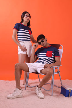 NAVY NAUTICAL STRIPE T-SHIRT