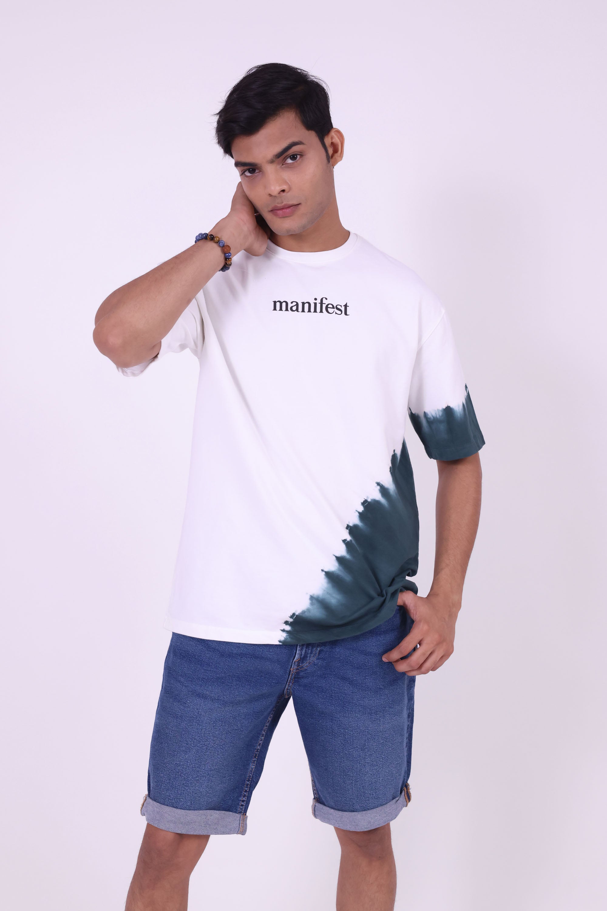 MANIFEST DIP DYE OVERSIZE BLUE T-SHIRT