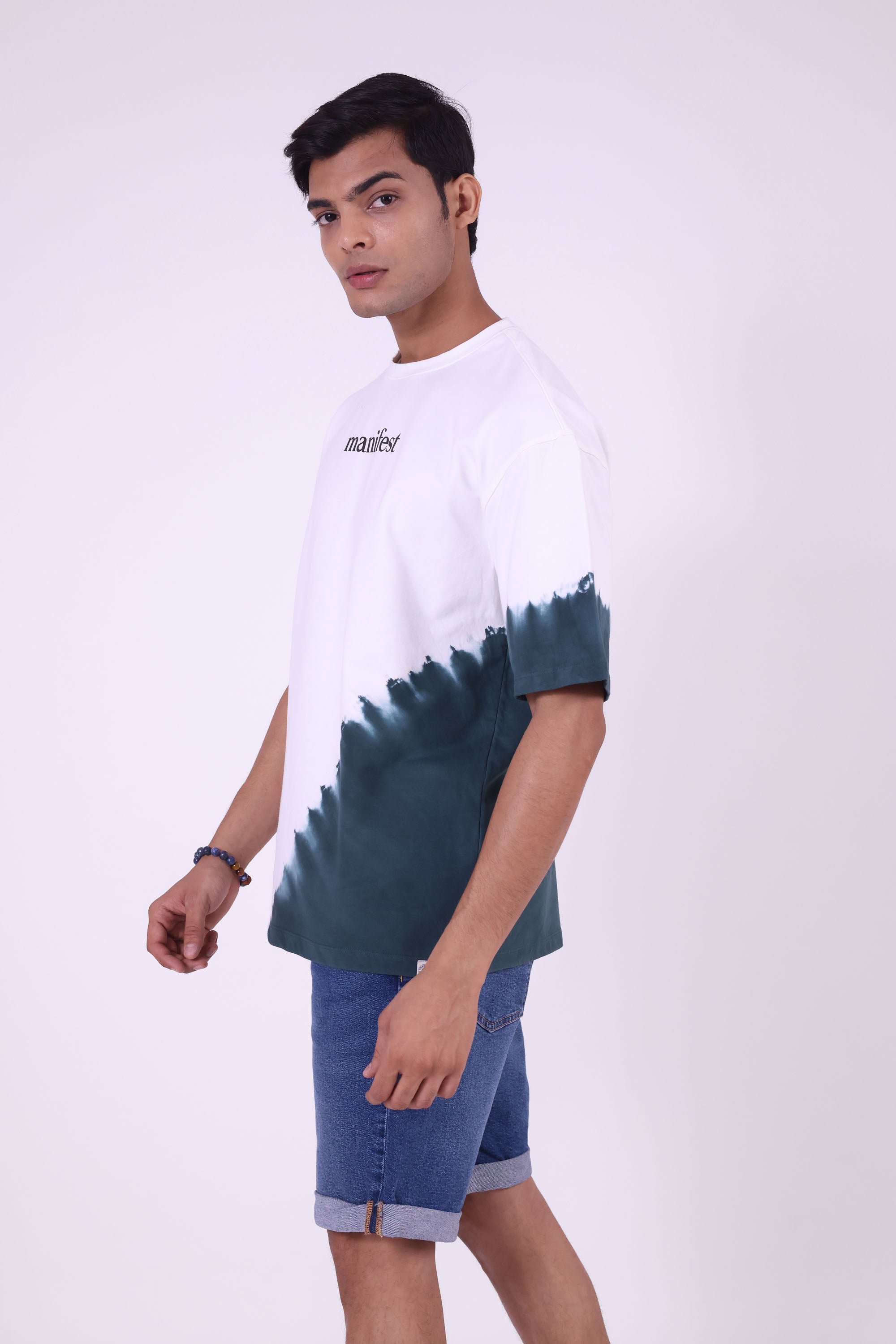 MANIFEST DIP DYE OVERSIZE BLUE T-SHIRT