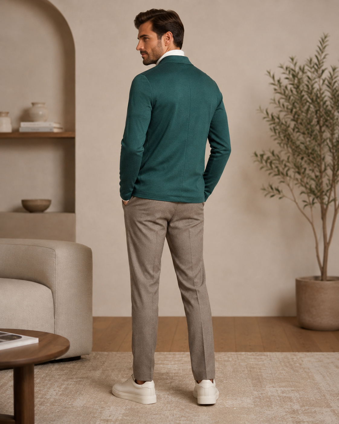 Men’s Green Casual Blazer-4