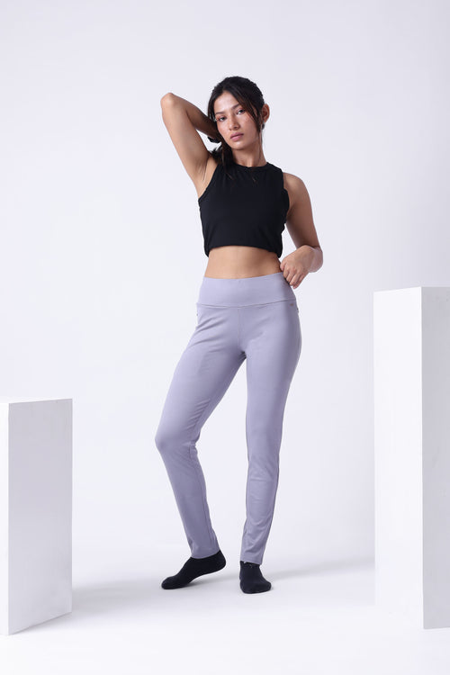 LIGHT GREY HIGH RISE FUNCTIONAL LEGGINGS