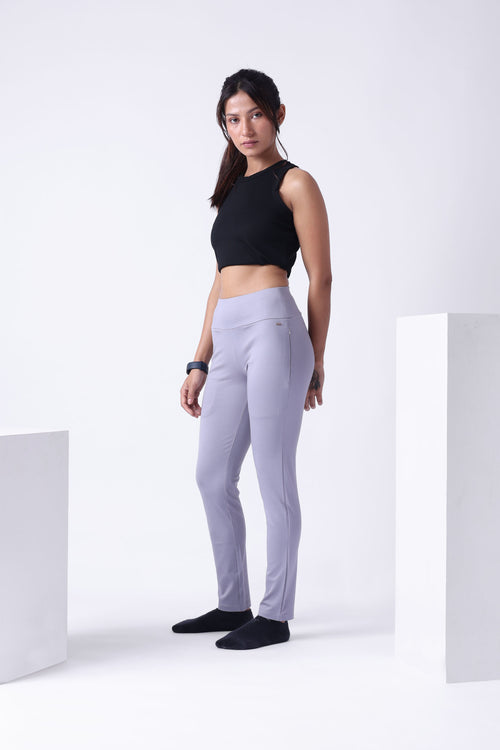 LIGHT GREY HIGH RISE FUNCTIONAL LEGGINGS