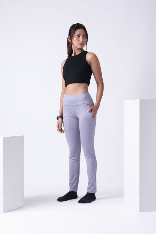 LIGHT GREY HIGH RISE FUNCTIONAL LEGGINGS